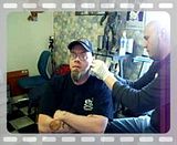 john gauging my ears from a 4 gauge to a zero gauge